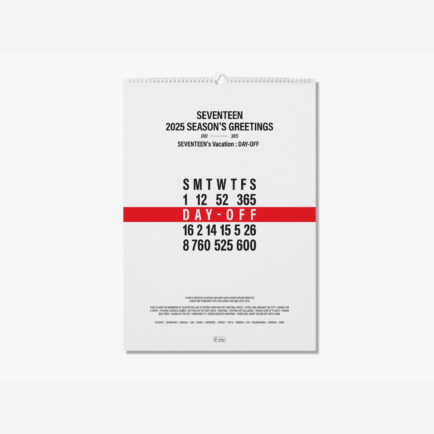 SEVENTEEN 2025 SEASON'S GREETINGS+WALL CALENDAR SET