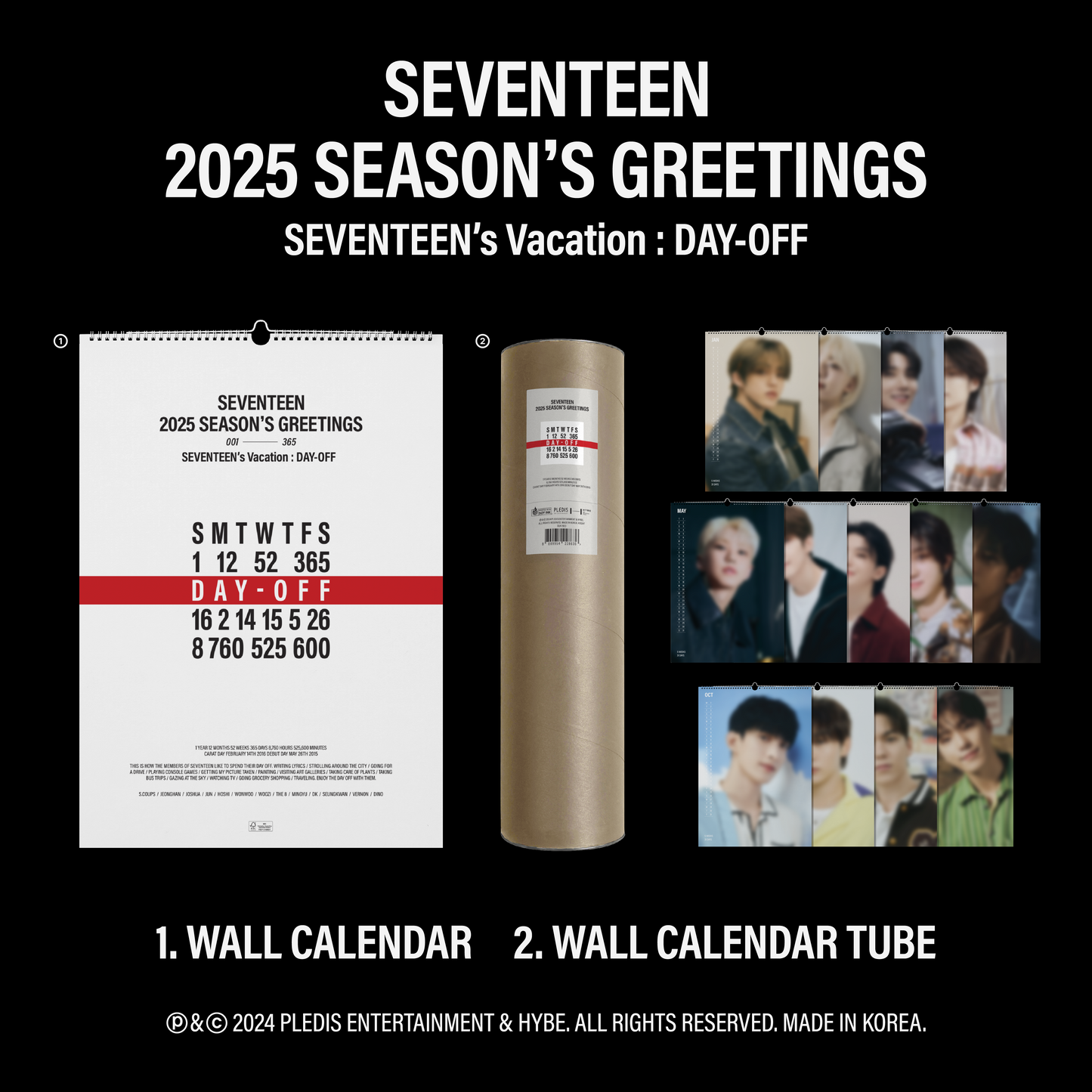 SEVENTEEN 2025 WALL CALENDAR