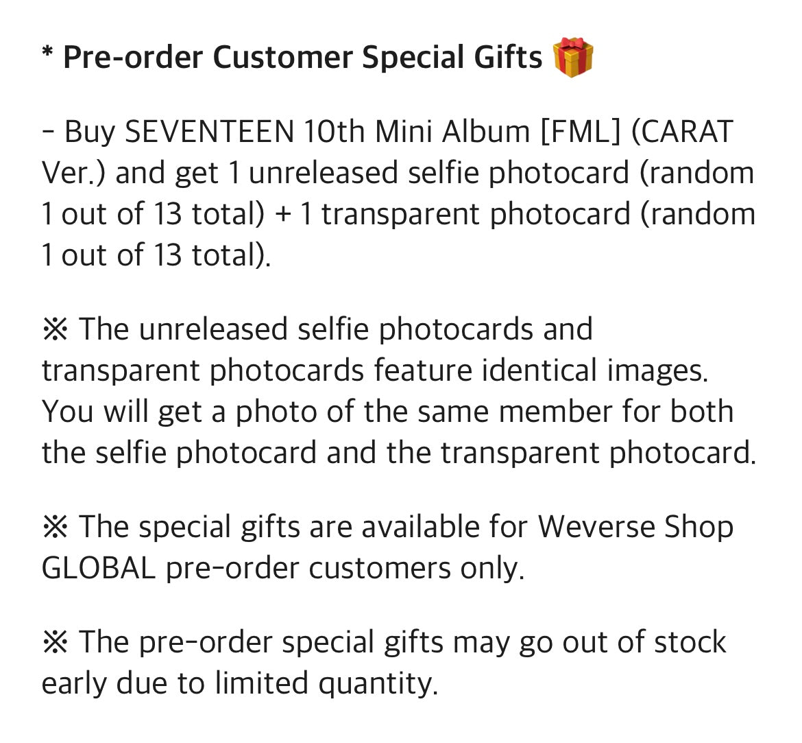 SEVENTEEN FML Carat Version (Weverse Shop)